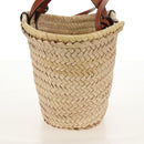 CELINE Panniers Hand Bag Raffia 2way Beige Auth 155327M-4