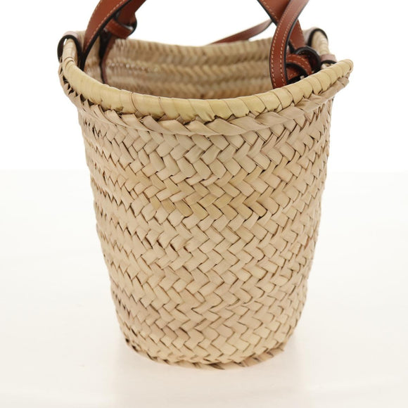 CELINE Panniers Hand Bag Raffia 2way Beige Auth 155327M