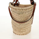 CELINE Panniers Hand Bag Raffia 2way Beige Auth 155327M-5