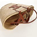 CELINE Panniers Hand Bag Raffia 2way Beige Auth 155327M-6
