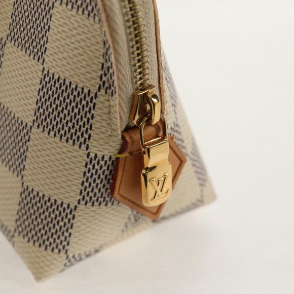 LOUIS VUITTON Damier Azur Pochette Cosmetic PM Pouch N60024 LV Auth 155328V
