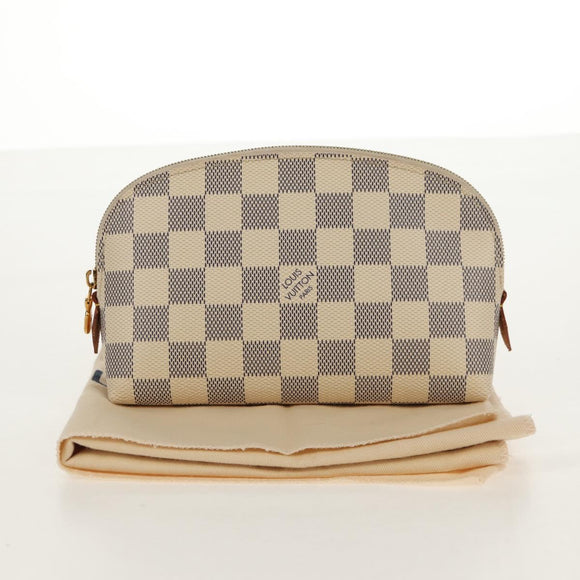LOUIS VUITTON Damier Azur Pochette Cosmetic PM Pouch N60024 LV Auth 155328V