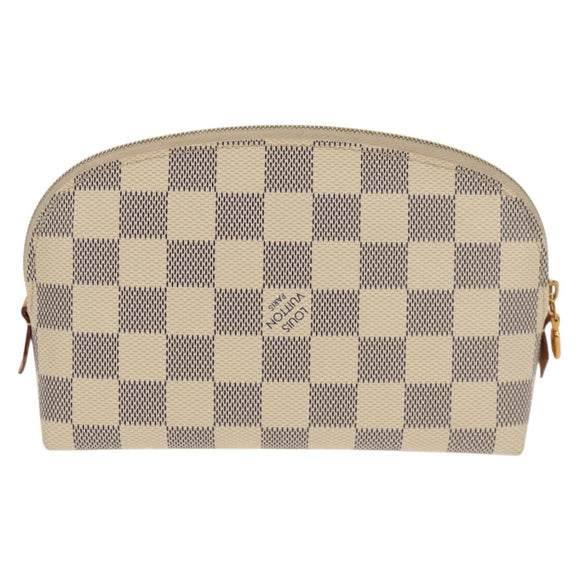 LOUIS VUITTON Damier Azur Pochette Cosmetic PM Pouch N60024 LV Auth 155328V