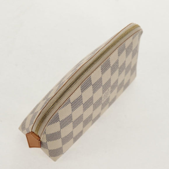 LOUIS VUITTON Damier Azur Pochette Cosmetic PM Pouch N60024 LV Auth 155328V