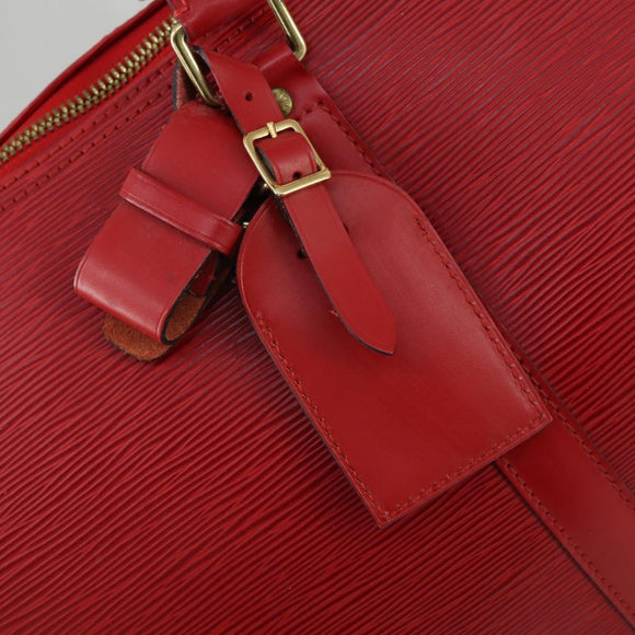 LOUIS VUITTON Epi Keepall 50 Boston Bag Red M42967 LV Auth 155329