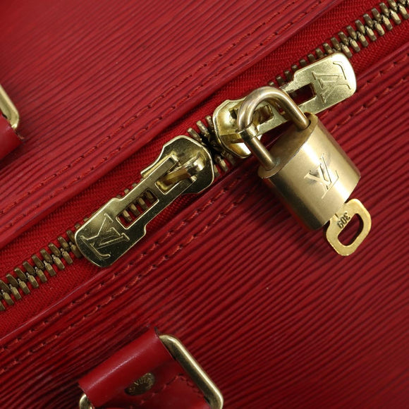 LOUIS VUITTON Epi Keepall 50 Boston Bag Red M42967 LV Auth 155329