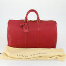 LOUIS VUITTON Epi Keepall 50 Boston Bag Red M42967 LV Auth 155329V-23