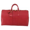 LOUIS VUITTON Epi Keepall 50 Boston Bag Red M42967 LV Auth 155329-12