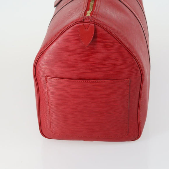 LOUIS VUITTON Epi Keepall 50 Boston Bag Red M42967 LV Auth 155329