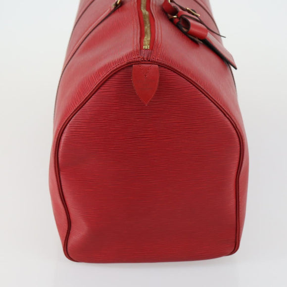 LOUIS VUITTON Epi Keepall 50 Boston Bag Red M42967 LV Auth 155329