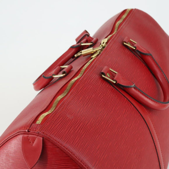 LOUIS VUITTON Epi Keepall 50 Boston Bag Red M42967 LV Auth 155329