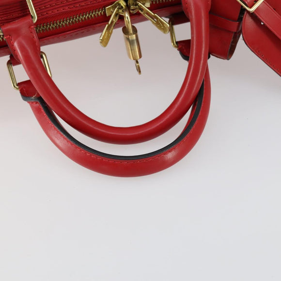 LOUIS VUITTON Epi Keepall 50 Boston Bag Red M42967 LV Auth 155329V