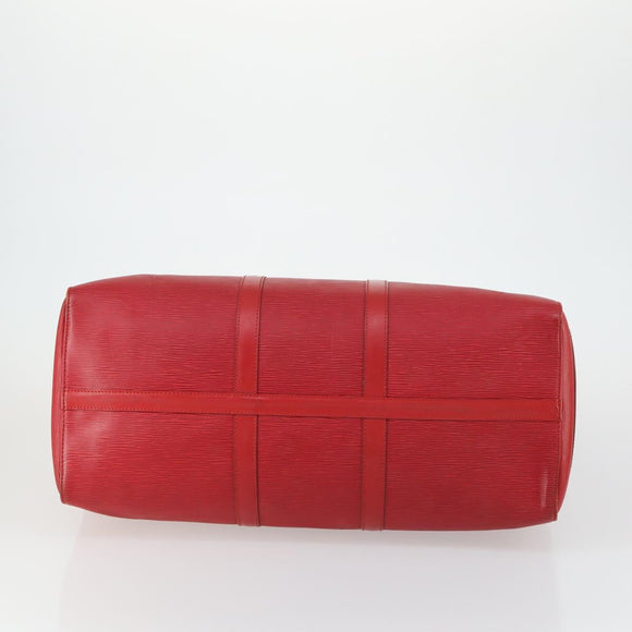 LOUIS VUITTON Epi Keepall 50 Boston Bag Red M42967 LV Auth 155329V