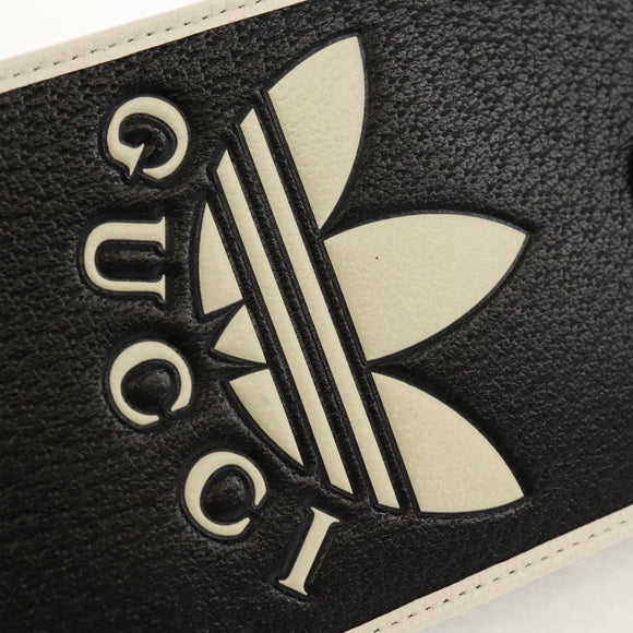 GUCCI×adidas Smartphone Case Shoulder Bag Leather Black 702203 Auth 155331M