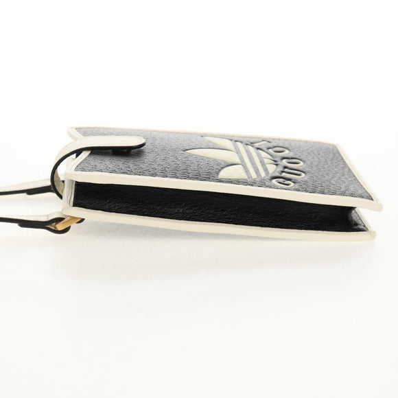 GUCCI×adidas Smartphone Case Shoulder Bag Leather Black 702203 Auth 155331M