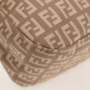 FENDI Zucchino Canvas Mamma Baguette Shoulder Bag Gold Pink Auth 155341V-11