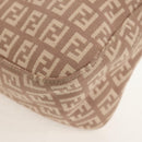 FENDI Zucchino Canvas Mamma Baguette Shoulder Bag Gold Pink Auth 155341V-12