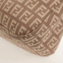 FENDI Zucchino Canvas Mamma Baguette Shoulder Bag Gold Pink Auth 155341V-14