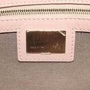 FENDI Zucchino Canvas Mamma Baguette Shoulder Bag Gold Pink Auth 155341V-19