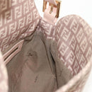 FENDI Zucchino Canvas Mamma Baguette Shoulder Bag Gold Pink Auth 155341V-21