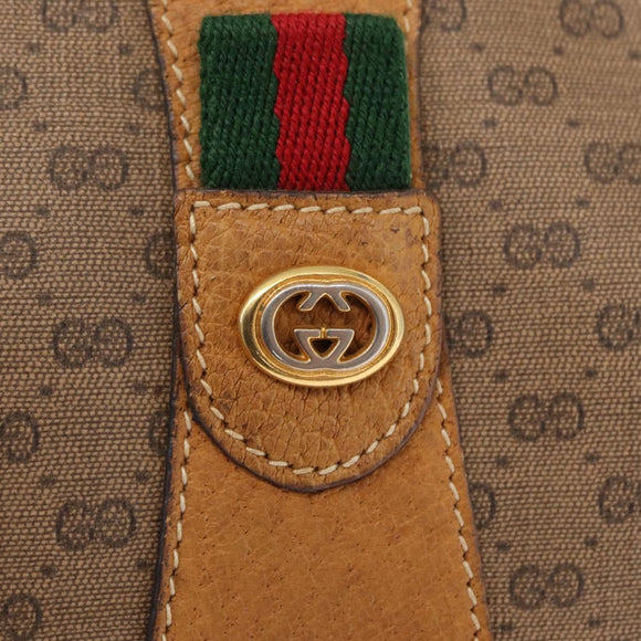 GUCCI Micro GG Supreme Web Sherry Line Bag PVC Beige Gold 156 01 034 Auth 155380