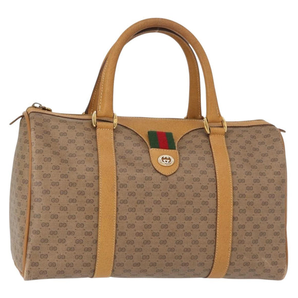 GUCCI Micro GG Supreme Web Sherry Line Bag PVC Beige Gold 40 02 007 Auth 155381