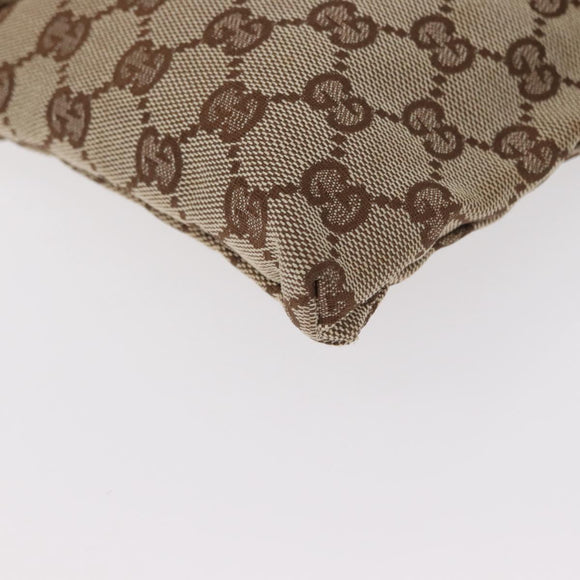 GUCCI GG Canvas Waist bag Beige Silver 28566 Auth 155383