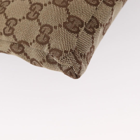 GUCCI GG Canvas Waist bag Beige Silver 28566 Auth 155383