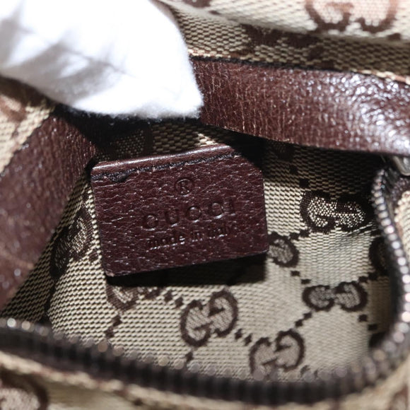 GUCCI GG Canvas Waist bag Beige Silver 28566 Auth 155383