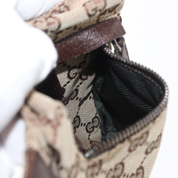 GUCCI GG Canvas Waist bag Beige Silver 28566 Auth 155383