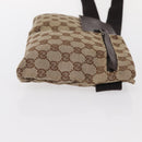 GUCCI GG Canvas Waist bag Beige Silver 28566 Auth 155383-4