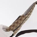 GUCCI GG Canvas Waist bag Beige Silver 28566 Auth 155383-6