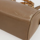 GUCCI Bamboo mini Boston Bag Leather 2way Beige Gold 007 3444 0232 Auth 155385-12