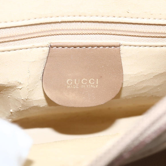 GUCCI Bamboo mini Boston Bag Leather 2way Beige Gold 007 3444 0232 Auth 155385