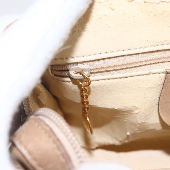 GUCCI Bamboo mini Boston Bag Leather 2way Beige Gold 007 3444 0232 Auth 155385