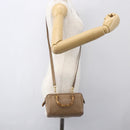 GUCCI Bamboo mini Boston Bag Leather 2way Beige Gold 007 3444 0232 Auth 155385-24