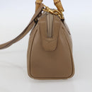 GUCCI Bamboo mini Boston Bag Leather 2way Beige Gold 007 3444 0232 Auth 155385-5