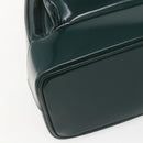 GUCCI Bamboo Shoulder Bag Enamel Black Silver 003 3444 0027 Auth 155386-14