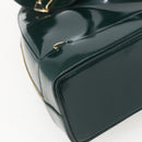 GUCCI Bamboo Shoulder Bag Enamel Black Silver 003 3444 0027 Auth 155386-16