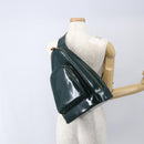 GUCCI Bamboo Shoulder Bag Enamel Black Silver 003 3444 0027 Auth 155386-23