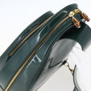 GUCCI Bamboo Shoulder Bag Enamel Black Silver 003 3444 0027 Auth 155386-6