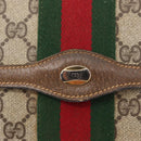 GUCCI GG Supreme Web Sherry Line Clutch Bag PVC Beige Gold 89 01 006 Auth 155387-12