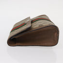 GUCCI GG Supreme Web Sherry Line Clutch Bag PVC Beige Gold 89 01 006 Auth 155387-5