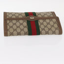 GUCCI GG Supreme Web Sherry Line Clutch Bag PVC Beige Gold 89 01 006 Auth 155387-6