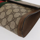 GUCCI GG Supreme Web Sherry Line Clutch Bag PVC Beige Gold 89 01 006 Auth 155387-9