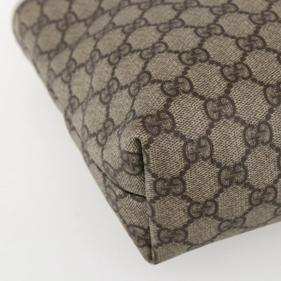 GUCCI GG Supreme Tote Bag PVC Beige Silver 211138 Auth 155388