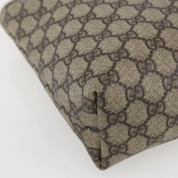 GUCCI GG Supreme Tote Bag PVC Beige Silver 211138 Auth 155388