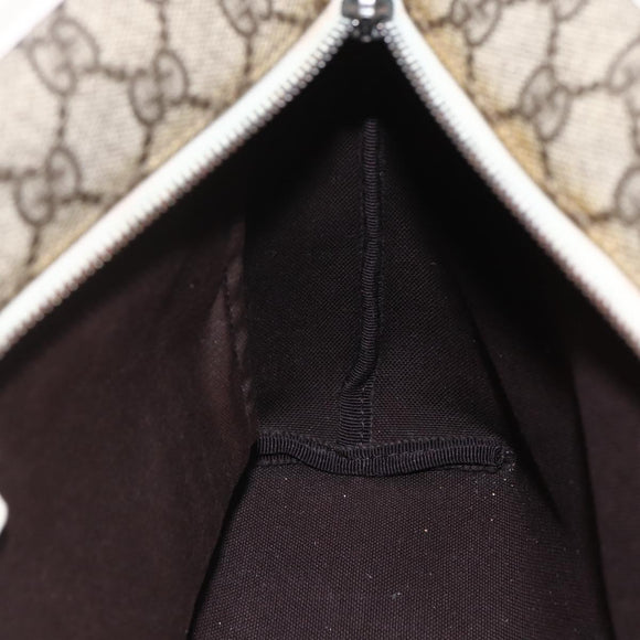 GUCCI GG Supreme Tote Bag PVC Beige Silver 211138 Auth 155388