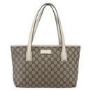 GUCCI GG Supreme Tote Bag PVC Beige Silver 211138 Auth 155388-13