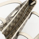 GUCCI GG Supreme Tote Bag PVC Beige Silver 211138 Auth 155388-6